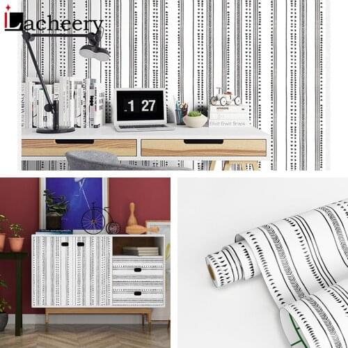 Minimalist Line Lockers Wallpaper Geometric Decals Modern Decoration Self-adhesive Wall Stickers TV Background Contact Paper