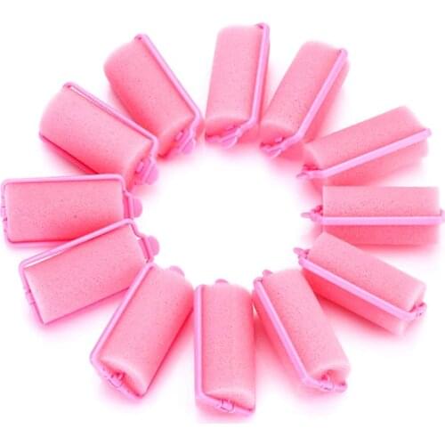 Soft Sponge Hair Rollers Pink DIY Hair Styling Foam Curler Hairdressing Tool 667D