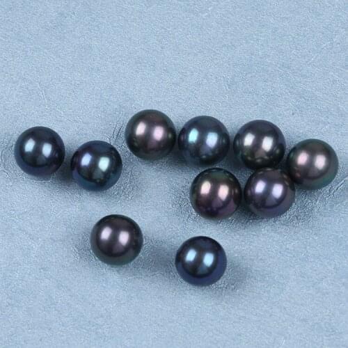 Natural 12-13mm Black Peacock Edison Round Loose Beads For Making Necklace