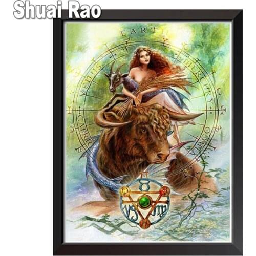 New arrival Diamond painting embroidery 12 Zodiac Constellation 5d cross stitch kits beads handwork mosaic art Taurus girl