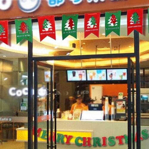 New Year Christmas Tree Hanging Flag Banner Elk Socks Flags Hanging Ornaments Party Decoration Snowman Ornaments Set