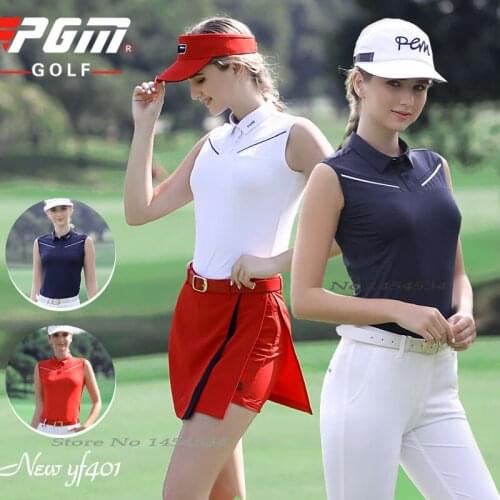 PGM 2021 Summer New Golf Clothing Women Sleeveless T Shirts Quick Dry Tennis Lady Fabric Comfortable Breathable Sports Wear Vest