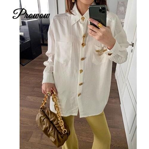 Prowow Womens White Shirts