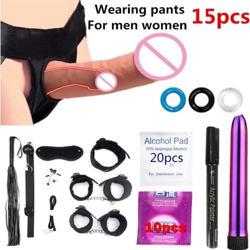 Wearing Realistic Silicone Dildo penis for men women gay Sex Products Adults Games Leather Bondage Sex Toys vibrator vibrating