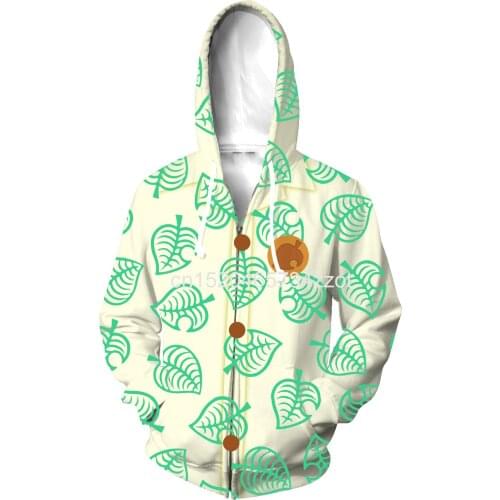 Game Animal Crossing Hoodie Tom Nook Cosplay Sweatshirts Top Long Sleeves Zipper Hooded Costume Coat Women Men Costume Clothes