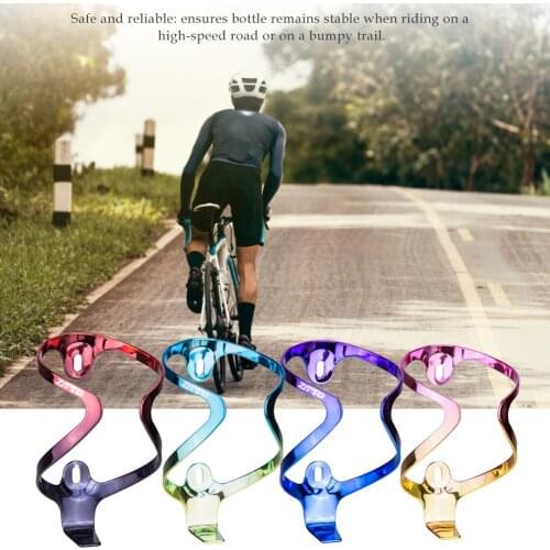 Bike Accessories 22g/pcs bicycle bottle cage electroplating rainbow fiberglass nylon MTB bike water cup holder water bottle cag