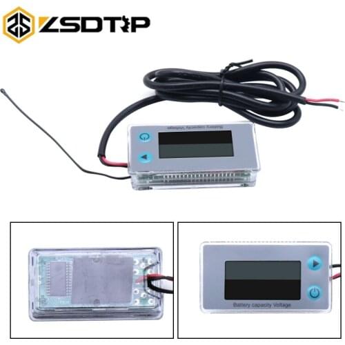 ZSDTRP Battery Capacity Indicator 10-100V Li-ion Lead acid Battery Tester with LCD Temperature Voltmeter