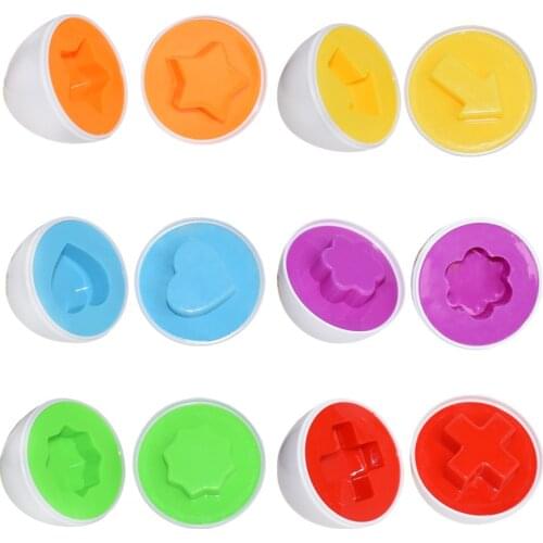 1/3/6pcs Smart Eggs 3D Wise Puzzle Montessori Learning Education Math Toys For Children Popular Toys Jigsaw Mixed Shape Tools