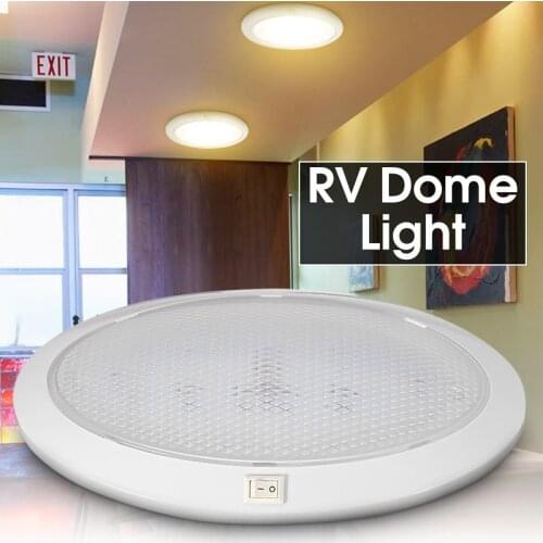 1pc 4.2W Pancake LED Light Universal Car Interior Ceiling Dome Light with Switch For RV Car Boat Caravan For Camper Trailer