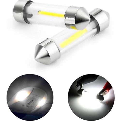 10X COB C5W 12V 1.5W LED Light Festoon 36mm Car Dome Map Lamp License Plate Light Bulb White Light 6000K 160LM Car Dome Lights