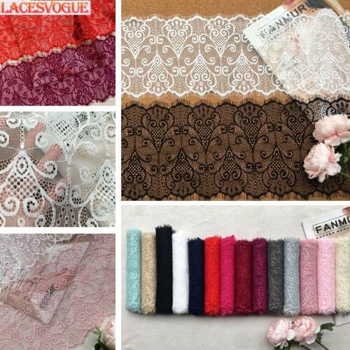 18meters 18cm Colorful Eyelash lace fabric Garment needlework sewing DIY Handmade Underwear accessories Dress decoration 536
