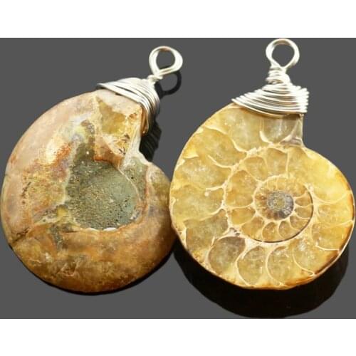 30*50mm Natural Chakra Stone Pendant Handmade Snail Shell Pendant Use In Women Jewelry Making DIY Necklace Accessories Wicca 1pc