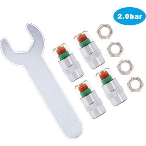 4PCS 2.4 Bar 30PSI Car Auto Tire Pressure warning device Monitor Valve Stem Caps Sensor Indicator Eye Alert Diagnostic Tools Kit