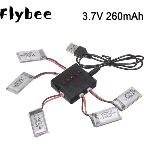 5PCS H36 Battery 3.7V 260mAh Lipo Battery For Eachine E010 E011 E012 E013 For Furibee F36 NH010 H36 RC Quadcopter drone Parts