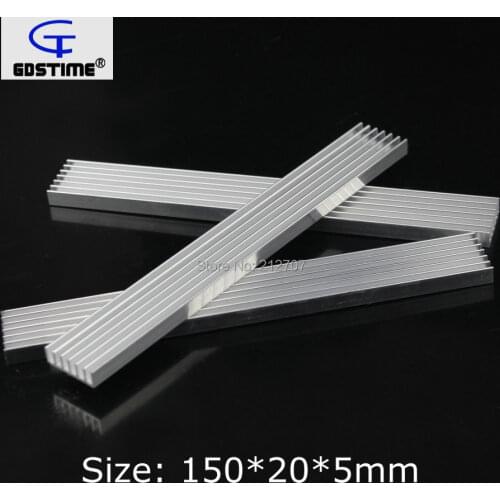 8PCS Gdstime LED Heatsink 150mm x 20mm x 5mm Heat Dissipation Aluminum Cooling Fin