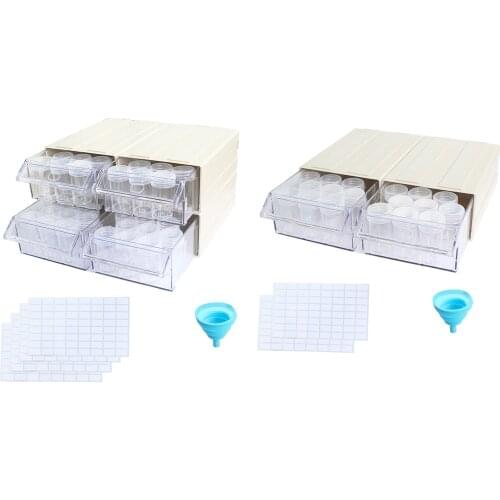 5d Diamond Painting Accessories Detachable Storage Container 2/4 Boxes Drawers For Beads Seeds Drills with Individual Bottles