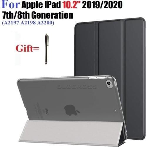 New Case for iPad 10.2 inch Tablet 7th 8th Generation 2020 Folding Protective Cover for iPad 2019 A2428 A2429 A2200 with Stylus