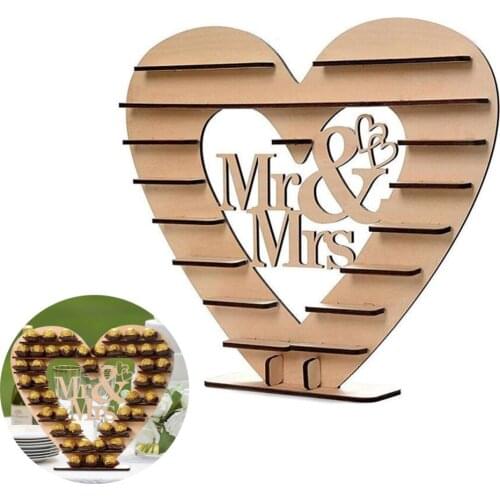 Wooden Mr & Mrs Chocolate Display Stand Holder Wedding Centrepiece Dessert Candy Snack Rack For Wedding Decor Party Favor Gift