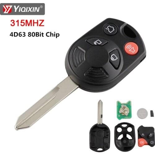 YIQIXIN 4 Button Remote Key Fob For Ford Edge Escape Expedition Explorer Flex Fusion Mustan Taurus 315Mhz 4D63 80Bit Chip