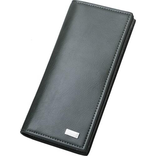 Long Purse Bag Man Wallet Business Mens Thin Leather Wallet Luxury Brand Design Handy Slim Male Wallet Card Holder