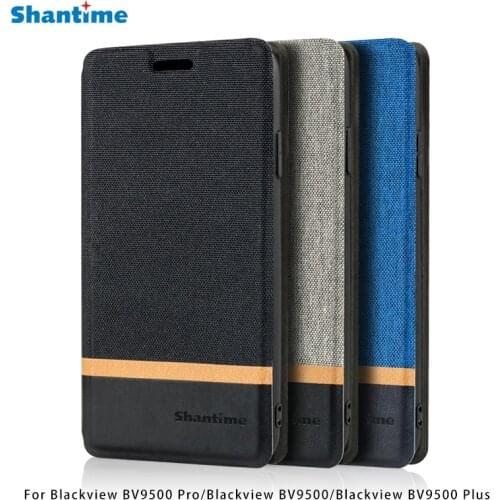 Canvas PU Leather Phone Case For Blackview BV9500 Pro Flip Case For Blackview BV9500/BV9500 Plus Case Soft Silicone Back Cover