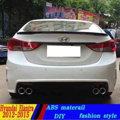 Use for hyundai elantra spoiler2012-2015 elantra lip spoiler High Quality ABS Material Car Rear Wing Primer Color spoiler