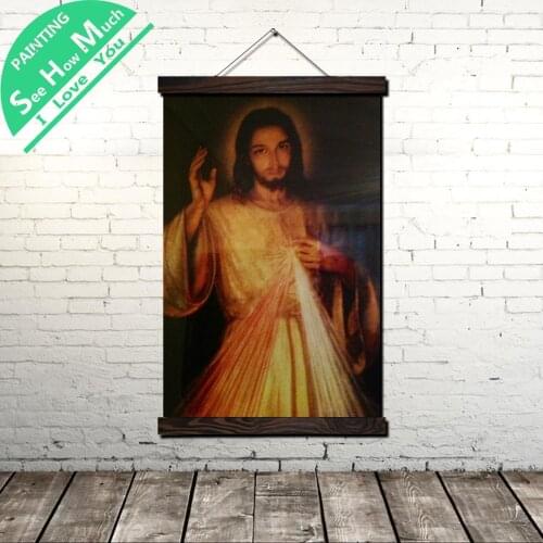 Jesus Love You Fever Scroll Painting Canvas Vintage Poster and Prints Wall Art Pictures Living Room Bedroom Farmhouse Decoration