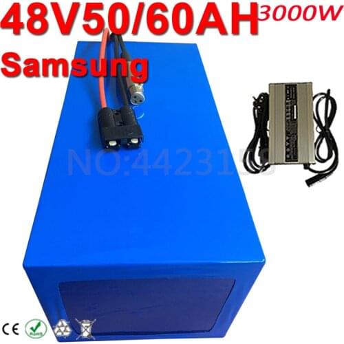 48V Battery 48V 3000W 2000W 1500W E-Bike Battery Pack48V 40Ah 50Ah 50Ah 55Ah 60Ah Electric Bike Lithium Battery Use Samsung Cell