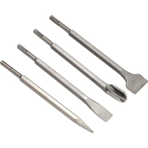 4PCS SDS Plus Chisel Set Flat Groove Bit Hammer Drill