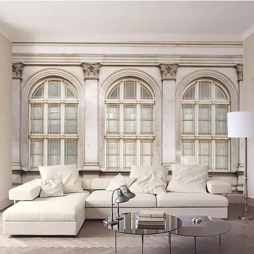 Custom Mural Wallpaper European Style Retro Nostalgia Window Decorative Painting Fresco Living Room Restaurant Art Wallpaper 3 D