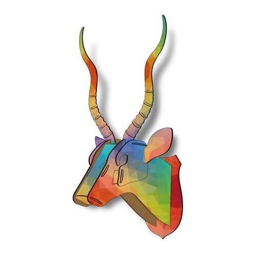 New Band 3D Wooden Craft Animal Antelope Head Wall Hanging Wood MDF Crafts Art Home Decoration Wall Decor Free Shipping