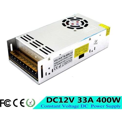 New Arrival DC12V 33A 400W Switching Power Supply Driver Transformer 220V 110V AC DC12V Power Source for LED Strip Display Light