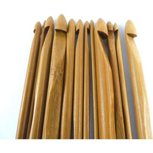 Wholesale 12pcs/set 50set/lot 15cm Bamboo Knitting Needle Crochet Hooks DIY Hand Carfts Yarn Knitted Tool Sets