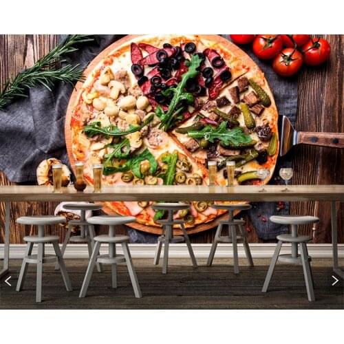 Custom Fast food Pizza Tomatoes Olive Food photo wallpaper living room dining room kitchen restaurant bar papel de parede
