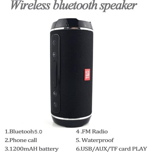 40W portable column outdoor bluetooth subwoofer stereo woofer TG116 mini wireless speaker with USB TF radio FM AUX MP3 caixa de