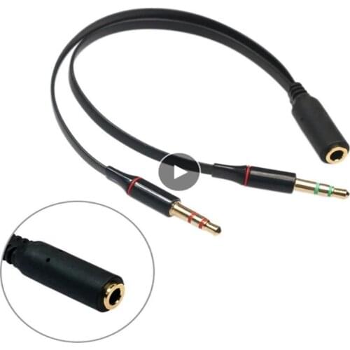Portable 1 Female To 2 Male 3.5mm Stereo Audio Adapter Audio Cable For All Computers With Sound Card Audio Dual 3.5 Plug Design