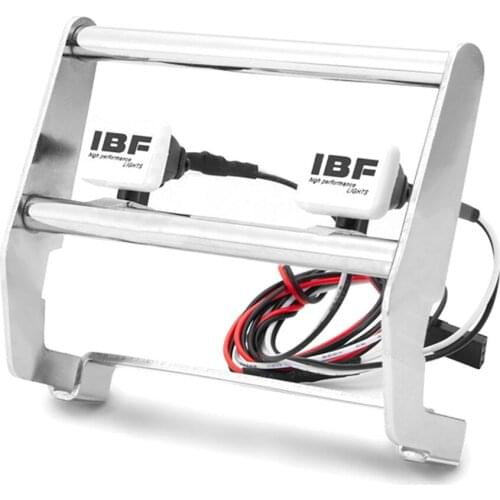 Durable Metal Front Bumper with IBF Light Anti-collision Protective Bar for 1/10 TRX-4 Ford RC Crawler Car Modification Parts