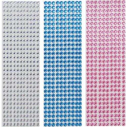 DIY Self-Adhesive Rhinestone Sticker for Car Decor Sticker Tape Multicolor Glitter Craft Jewels Crystal Gem Stickers Decoration