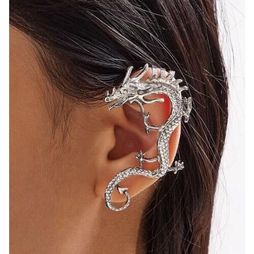 Dragon Ear Clip Vintage Punk Jewelry Accessories Earrings for Women and Men Clip on Earrings Boucle Oreille Femme 2021 Party