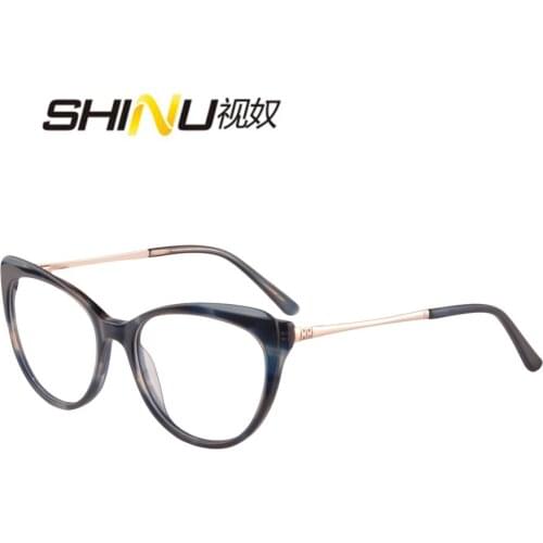 SHINU Brand Progressive Multifocal Reading Glasses men woman anti blue light acetate optical frame prescription eyewear RD395
