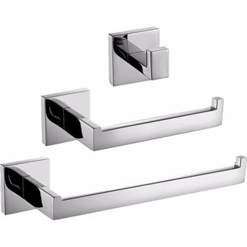 Stainless Steel Contemporary Bathroom Hardware Set Robe Hooks Towel Bar Wall Mounted Bathroom Accessories Send From Brazil