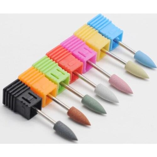 Dental Rubber Silicon Nail Drill Bits 5Pcs Nail Polisher Nail Buffer Manicure Nail Art Accessories