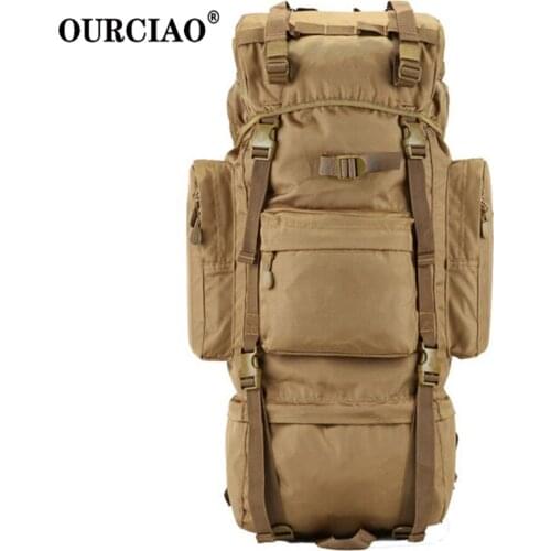70L Metal Bracket Bag 2020 Men Backpack Multi-function Waterproof School Bags Camouflage Backpacks Free Shipping D213