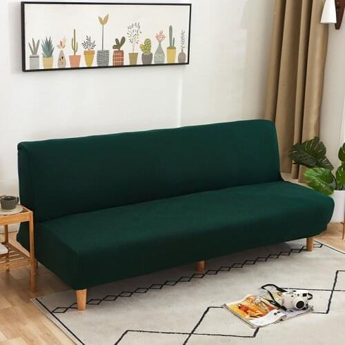 Universal Armless Sofa Bed Cover Solid Color Folding Modern Seat Slipcovers Stretch Covers Couch Protector Elastic Spandex Cover