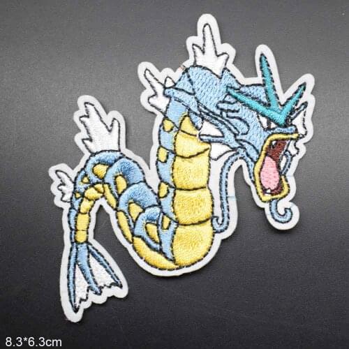 Dragon Animal Iron On Embroidered Clothes Gyarados Patches For Clothing Stickers Garment Po Wholesale