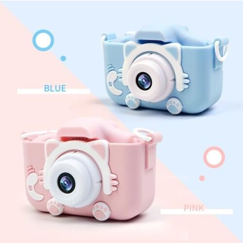 X5S Childrens Camera Cute Toy Cat Mini Digital Camera IPS Screen Education Toys For Kids Camera for Children Birthday Gift