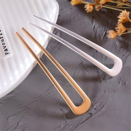 Japan Minimalist Alloy Metal Hair Sticks For Women Girl Hairclip Bun Maker Hairpins Headwear Simple Hair Jewelry Accessory