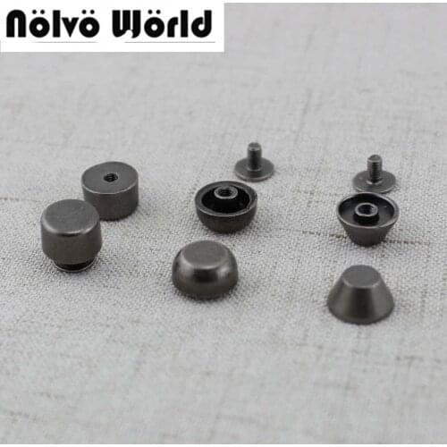 50pcs 10pcs Old silver Die casting column head rivet screw for bags hardware rivets accessories DIY bag bottom rivets with screw