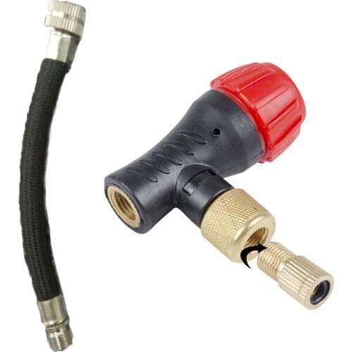 1 set Bicycle CO2 Pump Adapter MTB Road Bike Mini Portable Air Inflator Tire Dual Schrader & Presta Valve for 16g CO2 Cartridge