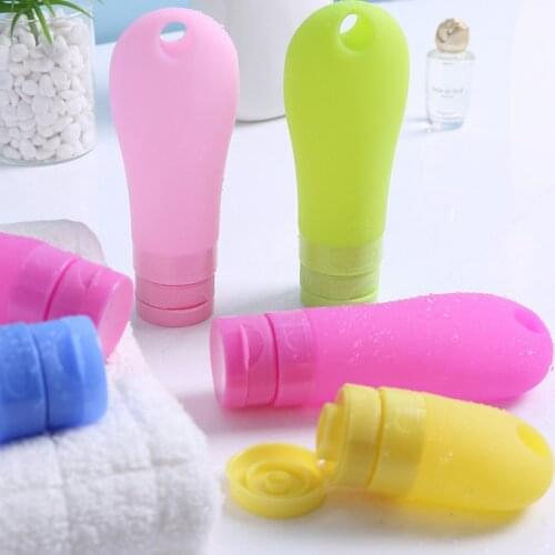 1pcs 38ml 60ml 90ml Empty Silicone Travel Packing Press Having Holes Bottle For Lotion Shampoo Bath Small Sample Containers